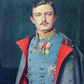Emperor Charles I of Austria,  colour print, portrait as archduke, in uniform with medals by Celestial Images