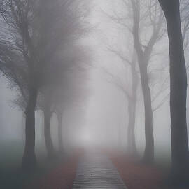 Empty Pathway in Fog by Jeff Creation