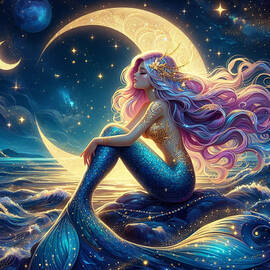 Enchanting Mermaid in Cosmic Fantasy by Eve Designs