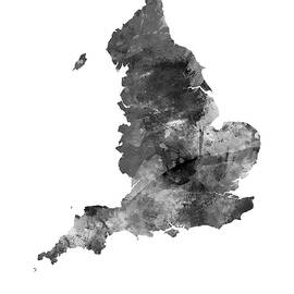 England Watercolor Map #97 by Michael Tompsett