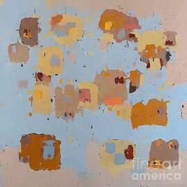 Environments 274 Painting Environments detachment spaces figures blue orange pink abstract aged art artwork background blank blocks blue bright colorful contemporary contrast damaged decorative by N Akkash