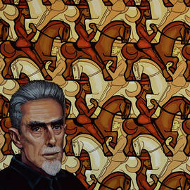 Escher Portrait Painting by Paul Meijering