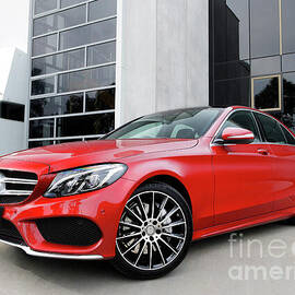 Exclusive modified car red Mercedes Benz C 250 AMG Line Sedan W205
