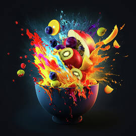 Exploding Fruit Bowl 01 by Matthias Hauser