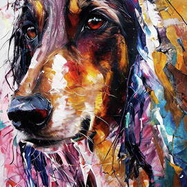 Expressionist Afghan Hound Portrait - Colorful Abstract Dog Art by Marian Voicu by Marian Voicu
