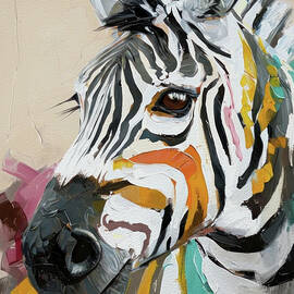 Expressionist Zebra Portrait by Marian Voicu