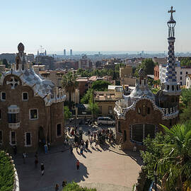 Famous Barcelona Vista from Antoni Gaudis Park Guell by Georgia Mizuleva