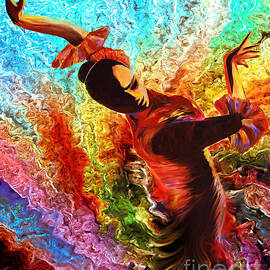 Female poe while dancing flamenco  by Gull G