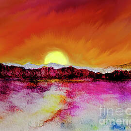 Fiery Sunset over the Arizona Desert by Patricia Kilian