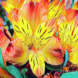 Fiery Tiger Lily - Digital Painting by Miriam Danar