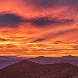 Fire in the Sky Blue Ridge Sunset by Bob Decker