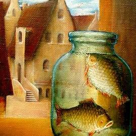 Fish in glass jar