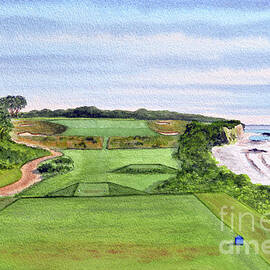 Fishers Island Golf Course NY Hole #5 Biarritz by Bill Holkham