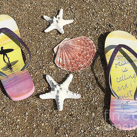 Flip Flops and Sea Shell by Nina Prommer