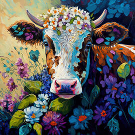 Flower Cow - Daisy by Lisa S Baker