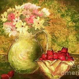 Flowers and Strawberries by Gu Scarlet