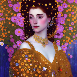 Flowery Woman Klimt Style by Irene Steeves
