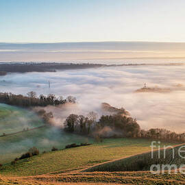 Fog over Devizes from Roundway Hill in the Evening Light by Tim Gainey