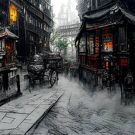 Foggy London Alley by Debra Kewley