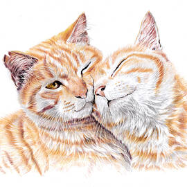 Forever Love - Cat Couple by Debra Hall