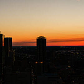 Fort Worth Aerial Panoramic Skyline at Twilight by HawkEye Media