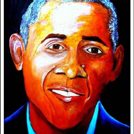 Framed Obama painting by Irving Starr