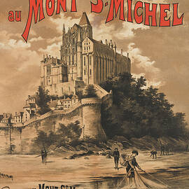 France Mont Michel Vintage Railway Travel Poster by Vintage Travel Poster