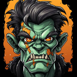 Frankenstein Cartoon Monster Halloween Frankenstein by Maximus Designs