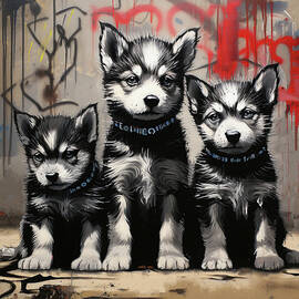 Friendly Siberian Husky Puppy Dogs  001 - Raimon Paladino by Raimon Paladino
