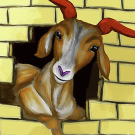 Funny goat by Antiope Art