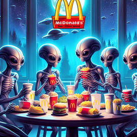 Galactic McDonalds Over 1 Zillion served - Whimsical by Ronald Mills