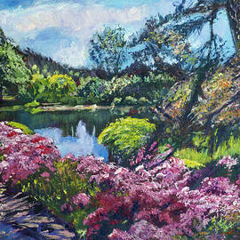  Garden Path Of Spring Azaleas by David Lloyd Glover