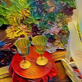 Garden Table for Two by Carol Lowbeer