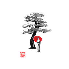 geisha and tree by Pechane Sumie