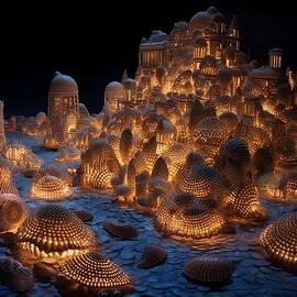 Generative AI Seashell Atlantis A mythical underwater city made entirely out of seashells by OlfactoArt Studio
