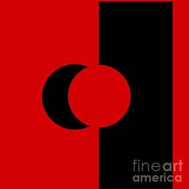 Geometric Minimalist Black and Red 15 by Sarah Niebank