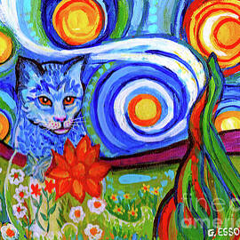 Ghost Cat On A Starry Night by Genevieve Esson