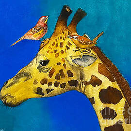 Giraffe and Birds V1 by Marty's Royal Art