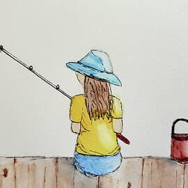 Girl Fishing by Terry Feather