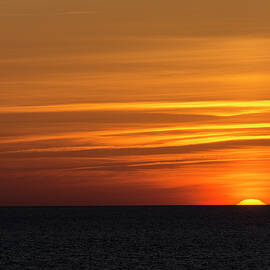 Glowing Orange Sunset On The Ocean 3 by Debra Martz