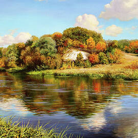 Golden Autumn on the River by Serhiy Kapran
