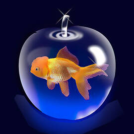 Golden Fish In A Crystal Apple by Eustratios Filippidis