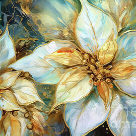Golden Poinsettia Flowers by Tina LeCour