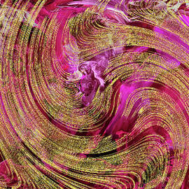 Golden Twist on Hot Pink Texture by Grace Iradian