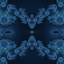 Gothic Blue Sparkly Fractal Abstract Pattern by Shelli Fitzpatrick