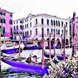 Grand Canal In Pink And Purple  by Leigh Smith