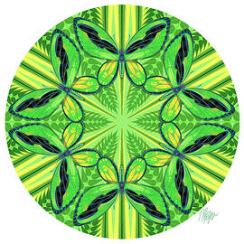 Green and Yellow Birdwing Nature Mandala by Tim Phelps