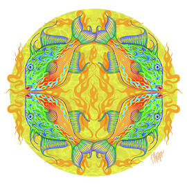 Green Triggerfish Nature Mandala by Tim Phelps