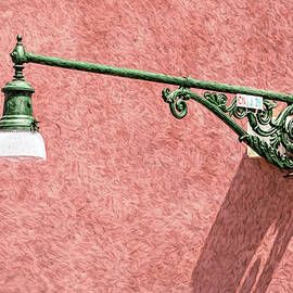 Green Wrought Iron Street Lamp of Venice by David Letts