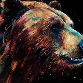 Grizzly Bear Splash Of Paint III by Athena Mckinzie